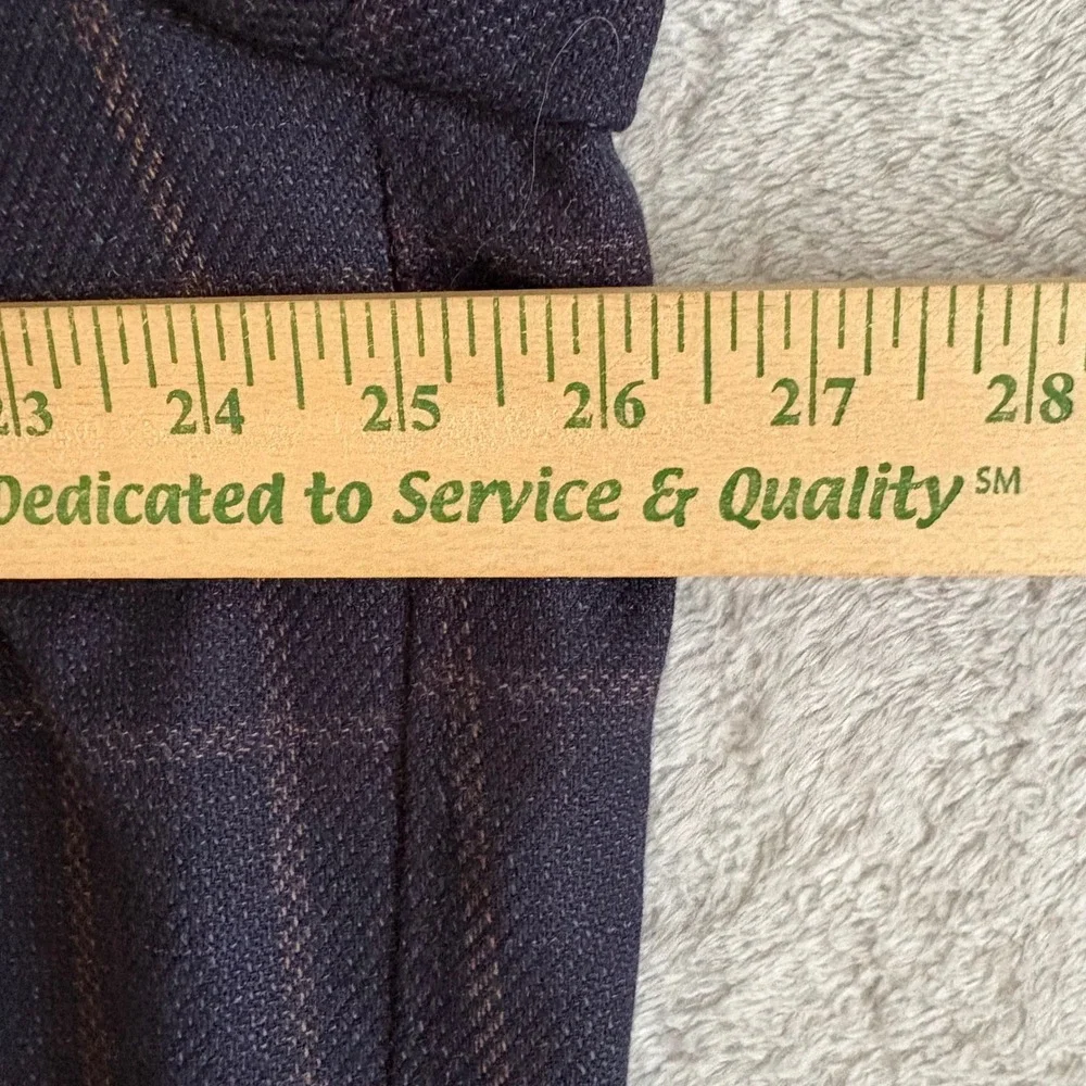 Stafford Big & Tall Navy Windowpane Wool Cotton Blazer Sport Coat‎ 52L New